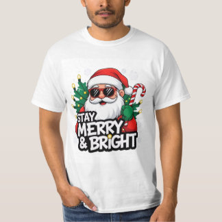 Weihnachts-T-Shirt für Teenager Bleib fröhlich & h T-Shirt