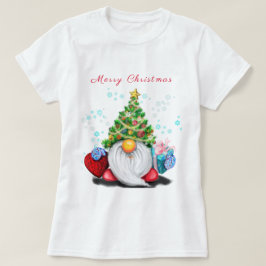Weihnachts-T - Shirt Happy Gnome mit Geschenk