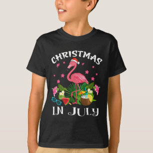 Weihnachts-T-Shirt im Juli Rosa Flamingo Liebhaber T-Shirt