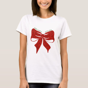 Weihnachts-T-Shirt mit festlicher Geschenkschleife T-Shirt