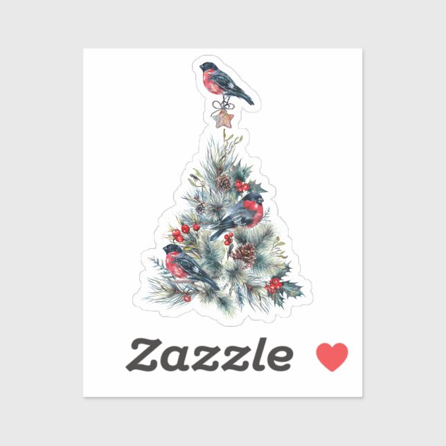 Weihnachts-T-Shirt mit Red Robin Aufkleber (Blatt)