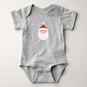 Weihnachts-T-Shirt mit Santa-Kopf Baby Strampler