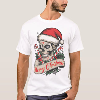 🎅 💀 Weihnachts-T-Shirt Santa Skull T-Shirt