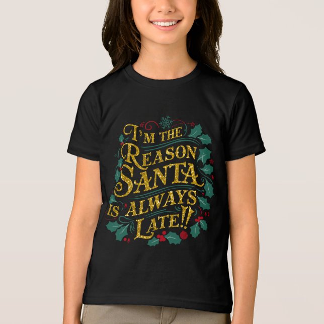 Weihnachts-T-Shirts | Grund Santa immer zu spät Tri-Blend Shirt (Vorderseite)