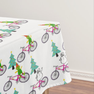 Weihnachts-Tablett, Snowman White Tablecloth Tischdecke