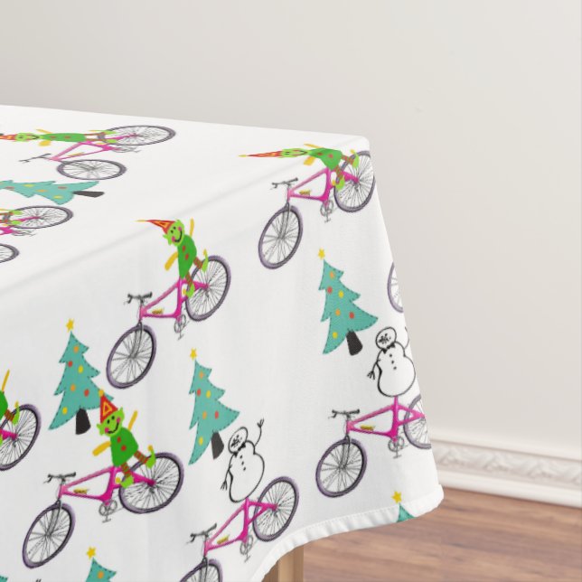 Weihnachts-Tablett, Snowman White Tablecloth Tischdecke (Beispiel)