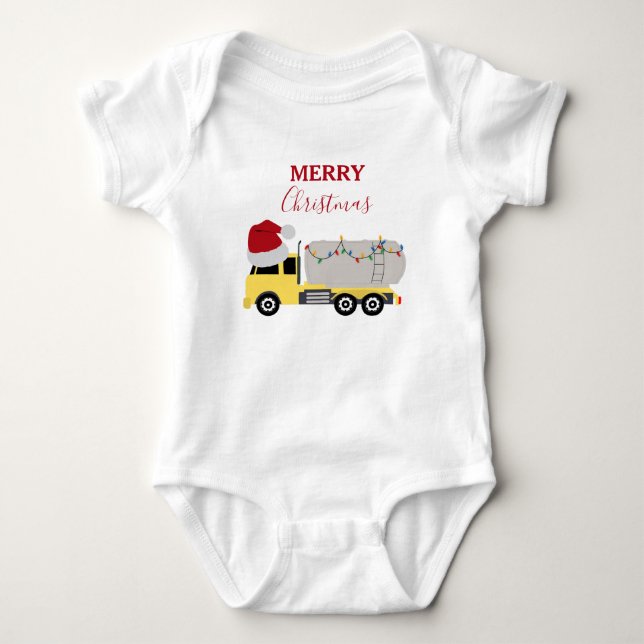 Weihnachts-Tanker LKW Baby Strampler (Vorderseite)