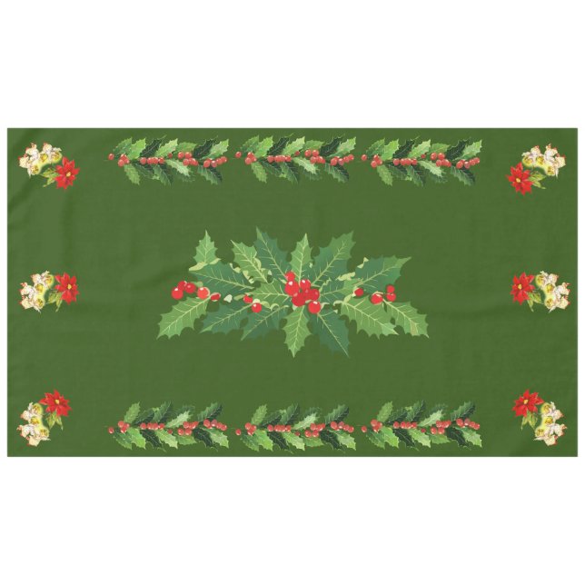 Weihnachts-Tanz-Engel auf Grün Tischdecke (Vorderseite (Horizontal))