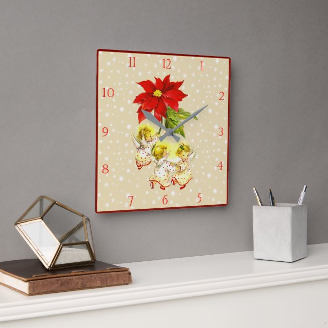 Weihnachts-Tanzen Baby Engel Wall Uhr (Büro)