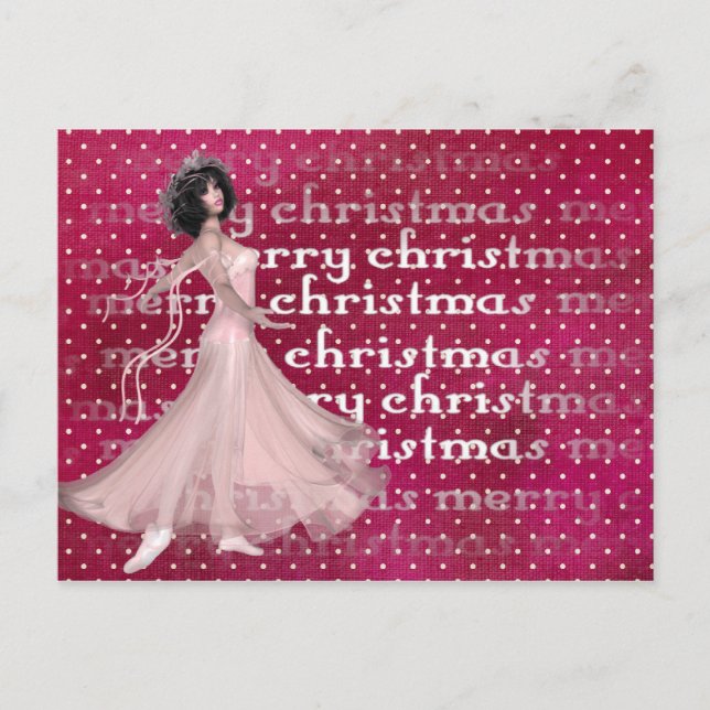 Weihnachts-Tänzerin - Holiday/Ballerina Postkarten (Vorderseite)