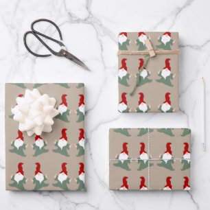 Weihnachts-Tanzgnomes festlicher Spaß Wrapp Geschenkpapier Set