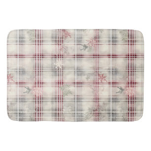 Weihnachts-Tartan-Blumendesign Serie #13 Badematte