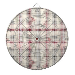Weihnachts-Tartan-Blumendesign Serie #13 Dartscheibe