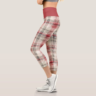 Weihnachts-Tartan-Blumendesign Serie #15 Capri Leggings