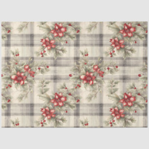 Weihnachts-Tartan-Blumendesign Serie #19 Seidenpapier