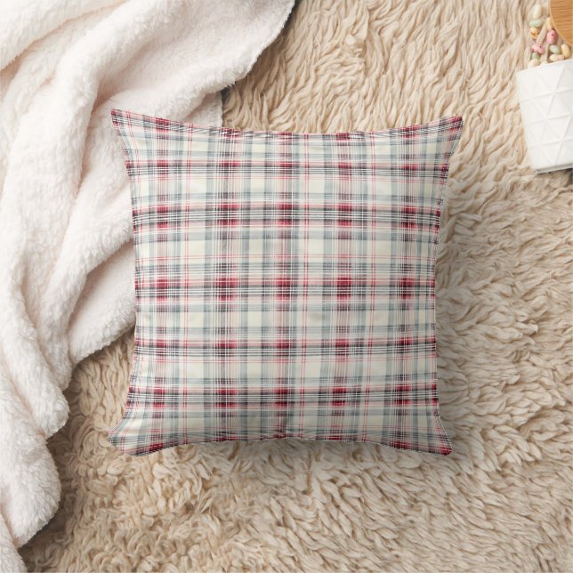 Weihnachts-Tartan-Blumendesign Serie #24 Kissen (Decke)