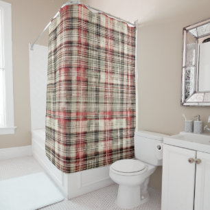 Weihnachts-Tartan-Blumendesign-Serie #2 Duschvorhang
