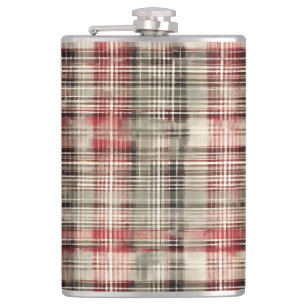 Weihnachts-Tartan-Blumendesign-Serie #2 Flachmann