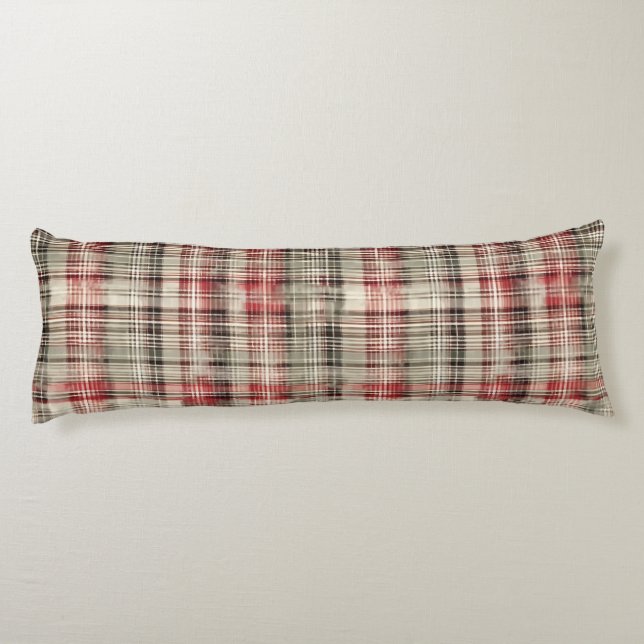 Weihnachts-Tartan-Blumendesign-Serie #2 Seitenschläferkissen (Rückseite)