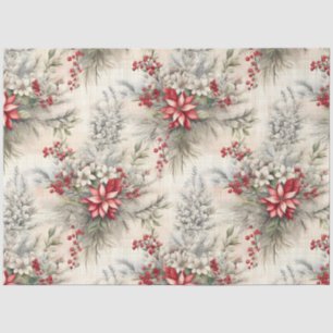 Weihnachts-Tartan-Blumendesign-Serie #6 Seidenpapier