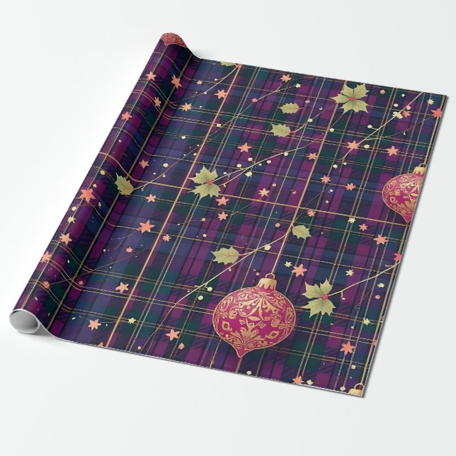 Weihnachts-Tartan Geschenkpapier (Ungerollt)