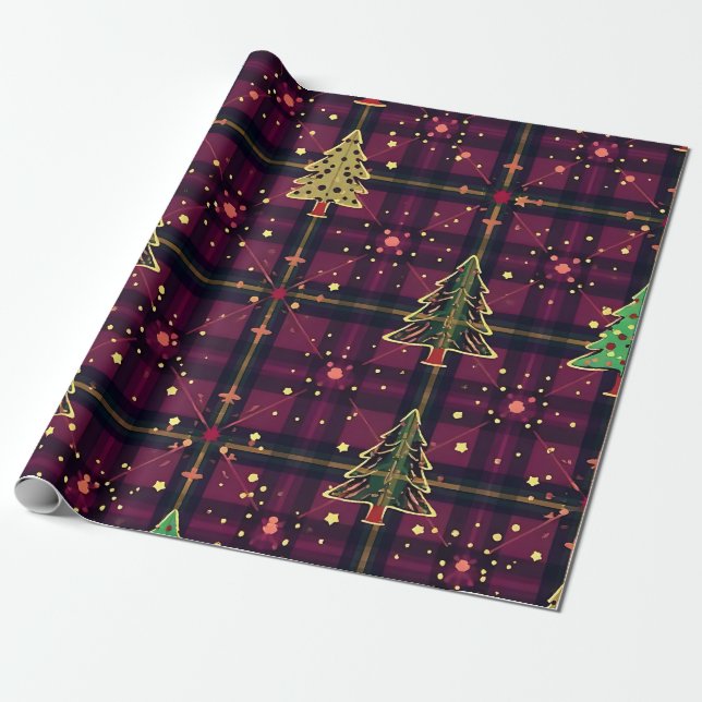 Weihnachts-Tartan Geschenkpapier (Ungerollt)
