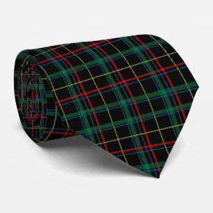 Weihnachts-Tartan Grün Schwarz Rot Krawatte