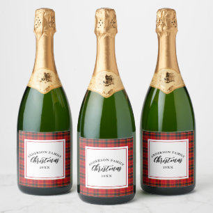 Weihnachts-Tartan Kariert Familienname Jahr