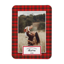 Weihnachts-Tartan Kariert Familienname Jahr