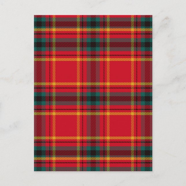 Weihnachts-Tartan Kariert Postkarte (Vorderseite)