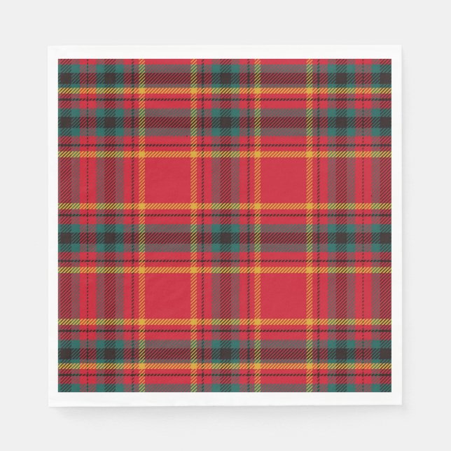 Weihnachts-Tartan Kariert Serviette (Vorderseite)