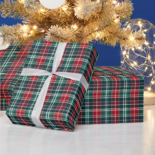 Weihnachts-Tartan-Kariertes Rot- und Grünpapier Geschenkpapier
