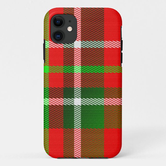Weihnachts-Tartan-Muster Case-Mate iPhone Hülle (Rückseite)