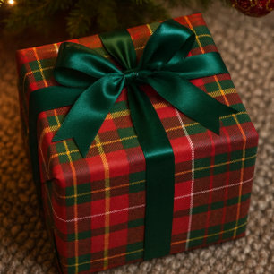Weihnachts-Tartan Rot und Grün Geschenkpapier