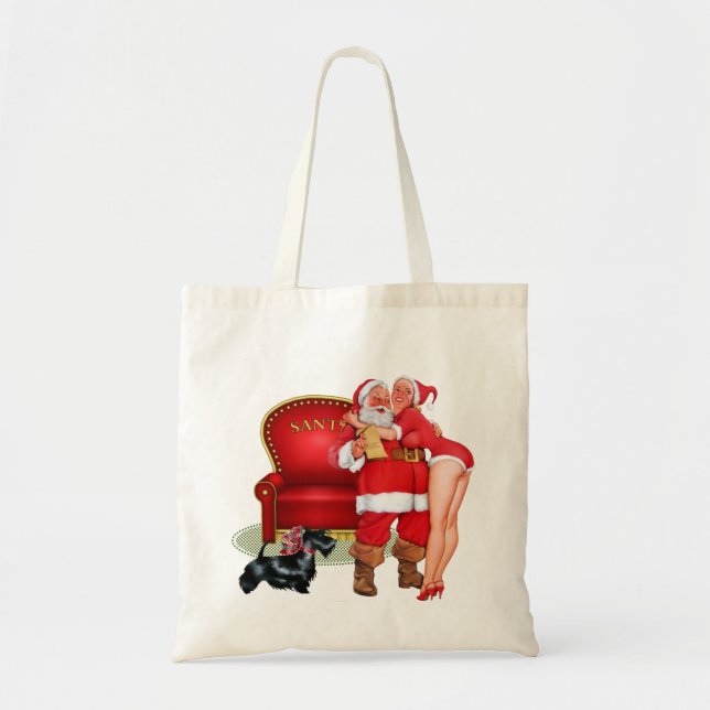Weihnachts-Tasche mit dem Weihnachtsmann und Vinta Tragetasche (Vorne)