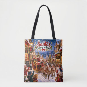 Weihnachts-Tasche 'Santa kommt in die Stadt' Tasche