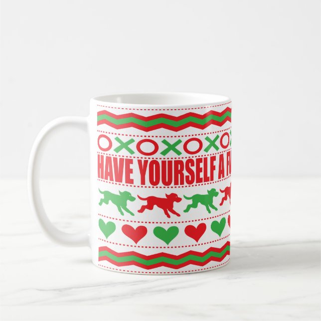 Weihnachts-Tasse 11 oz. "Best Dog Christmas Tasse" Kaffeetasse (Links)
