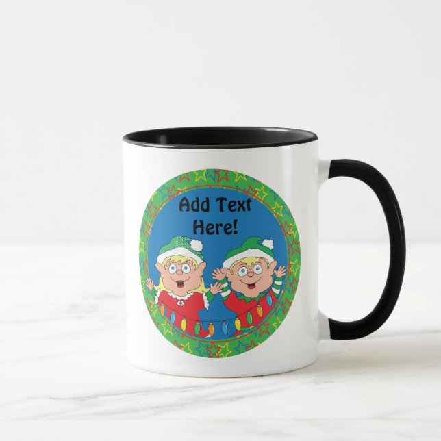 Weihnachts-Tasse 11 oz. "Elfen" personalisieren Tasse (Rechts)