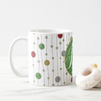 Weihnachts-Tasse 11 oz. "Ornamente und Sterne" Kaffeetasse