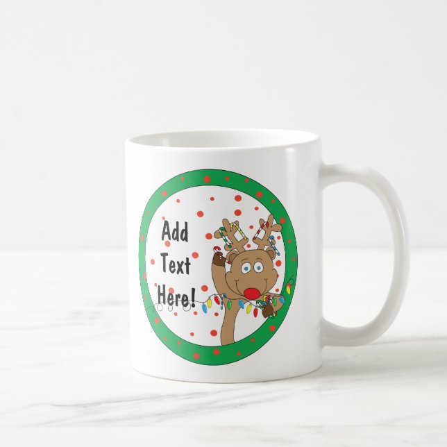 Weihnachts-Tasse 11 oz. Reindeer personalisieren Tasse (Rechts)