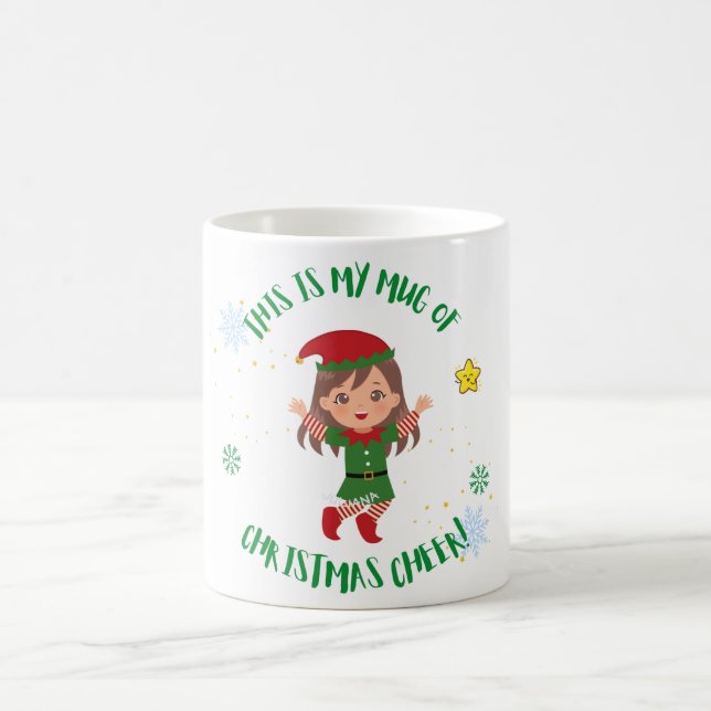 Weihnachts-Tasse: Adorable Elf Design für Sie Kaffeetasse (Mittel)