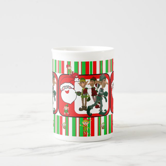 Weihnachts-Tasse, Elf Prozellantasse (Vorderseite)