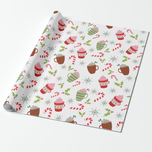 Weihnachts-Tasse Geschenkpapier (Ungerollt)