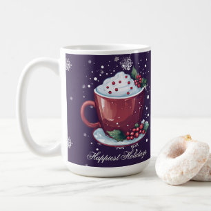 Weihnachts-Tasse heiße Schokolade   Lila Kaffeetas Kaffeetasse