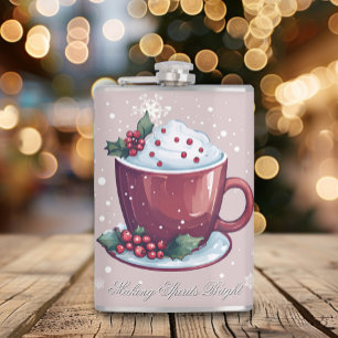 Weihnachts-Tasse heiße Schokolade Rosafarben Flachmann