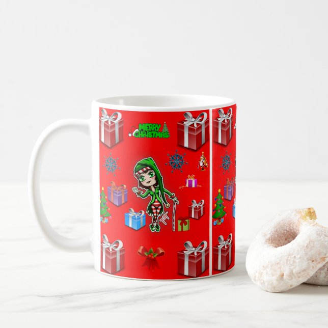 Weihnachts-Tasse Kaffeetasse (Mit Donut)