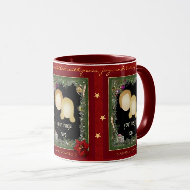 Weihnachts-Tasse mit 3 Ihrer Fotos Tasse (VorderseiteRechts)