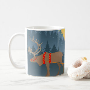 Weihnachts-Tasse mit Rentier, Lappland und Sleigh Kaffeetasse