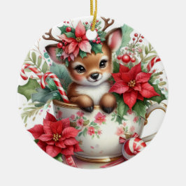 Weihnachts-Tasse Rentier 6 Keramik Ornament
