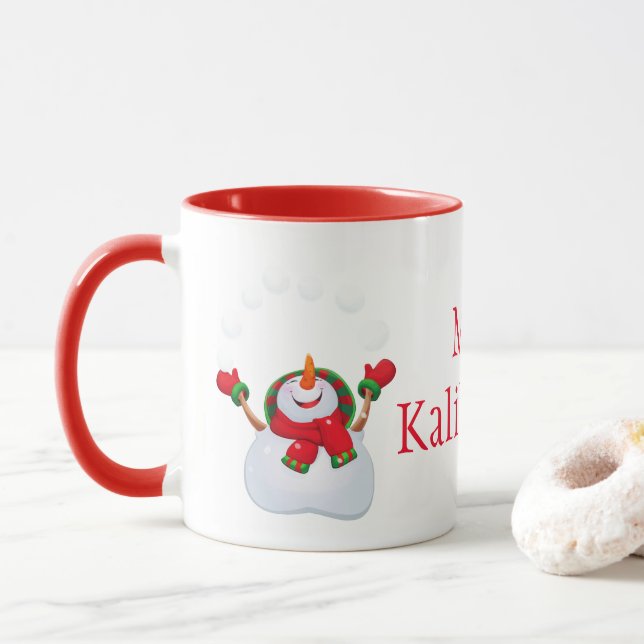 Weihnachts-Tasse-Snowman-Mele Kalikimaka Tasse (Mit Donut)